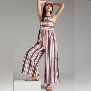 Maeve Anthropologie Striped Wide-leg Jumpsuit